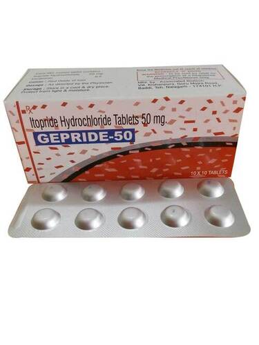 Gepride-50 Itopride Hydrochloride Tablet, 10x10 Alu Alu