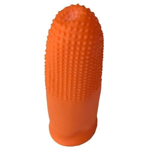 Orange Non Woven Rubber Material Oval Shape Disposable And Waterproof Finger Cots