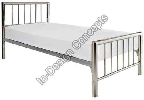 Rectangular Shape Non Adjustable Stainless Steel Single Bed, Anti Rust