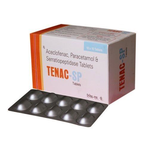 Tenac Sp Aceclofenac And Paracetamol Serratiopeptidase Tablets, 10x10 Tablet