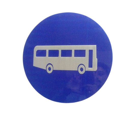 1X1.5 Feet Bus Retro Reflective Sign Board For Road Safety And Security Body Material: Acp Sheet