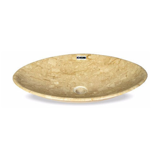 Marble Kitchen Sink - 700x390x120 mm | Easy Installation, Scratch Resistant, Oval Shape, Brown Color, Table Top Mounting