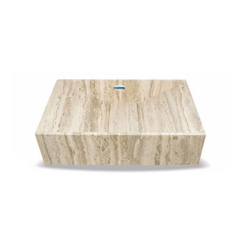 Single Sink - 400x550 mm Silver Travertine Marble Easy Installation Skin Friendly Elegant Look Scratch Resistant