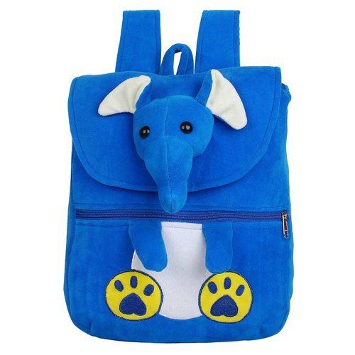 Zipper Closure Type Blue Elephant Kids Soft Toy Bag With 2 Straps