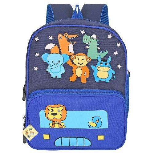 Zipper Closure Type Nylex Fabric Zoo Kids Toy School Bag With 2 Straps