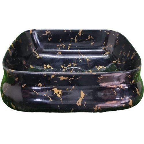 Black Printed Ceramic Table Top Wash Basin - Color: Any Color
