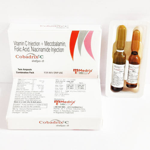 COBADRIX-C Vitamin C, Methylcobalamin, Folic Acid And Niacinamide Injection