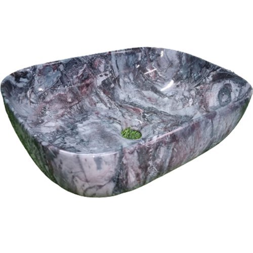 Elegant Marble Table Top Wash Basin - 18x13 Inches, Eco-Friendly, Scratch Resistant, Easy Installation