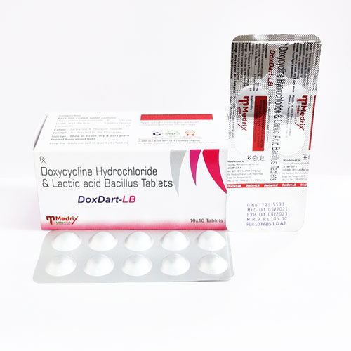 Doxdart-lb Doxycycline Hydrochloride And Lactic Acid Bacillus Tablet, 10x10 Alu Alu