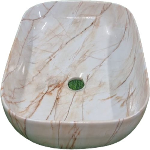 Elegant Marble Table Top Wash Basin - 18x13 Inch Easy To Clean Scratch Resistant Polished Finish Eco Friendly Design