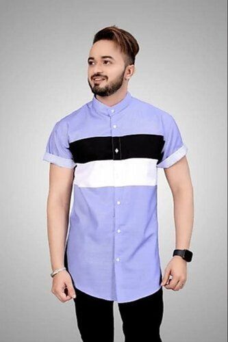 Multi Color Half Sleeves Neck Collar Lycra Fabric Casual Wear Men'S Shirts 