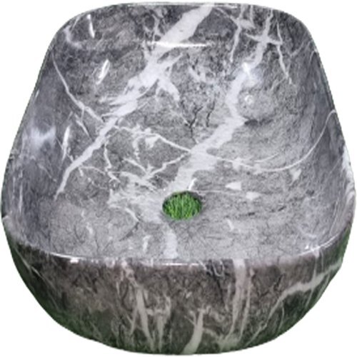 Eco-Friendly Marble Wash Basin - 18x13 Inches Printed Rectangular Design with Easy Installation Long Life Span Easy to Clean