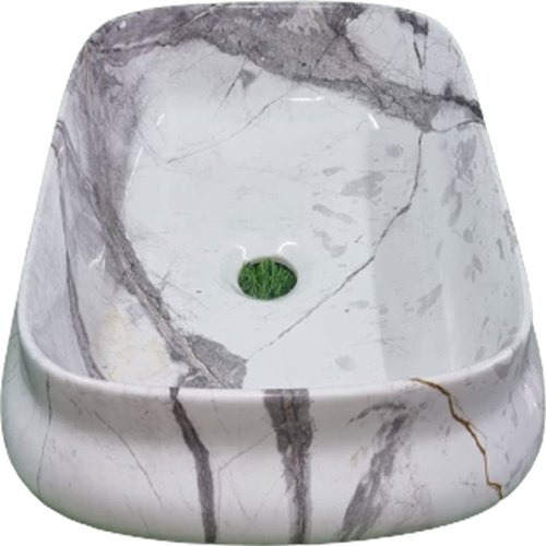 Almighty Art Table Top Bathroom Ceramic Wash Basin - 18x13 Inch Rectangular Shape Eco-Friendly & Scratch Resistant Easy to Install with Long Functional Life