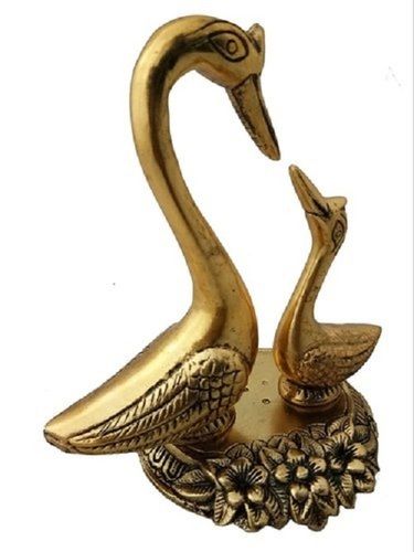 Golden Beautifully Crafted Antique Finish Ducks Pair Standing Decorative Statue 