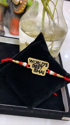 Glorious World's Best Bhai Pearl Thread Rakhi for Brother