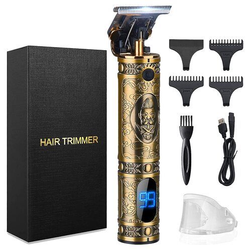 Golden Finish Carbon Steel Hair Trimmer For Personal Use