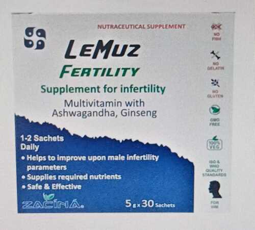 Lemuz Fertility Supplement For Infertility, Multivitamin With Ashwagandha, Ginseng