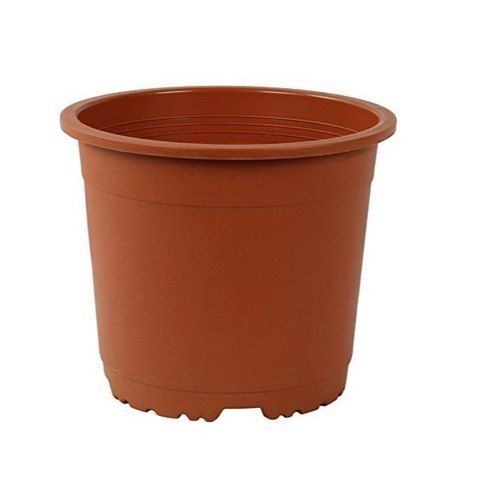 Unbreakable Light Weight Durable Eco Friendly Brown Plastic Flower Pot