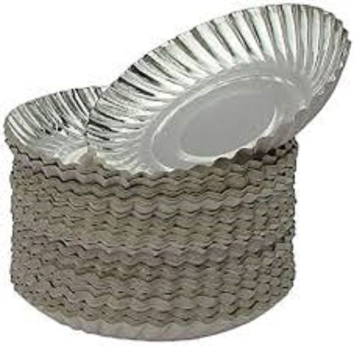 Recyclable Environment Friendly And Biodegradable Round Silver Disposable Paper Plates
