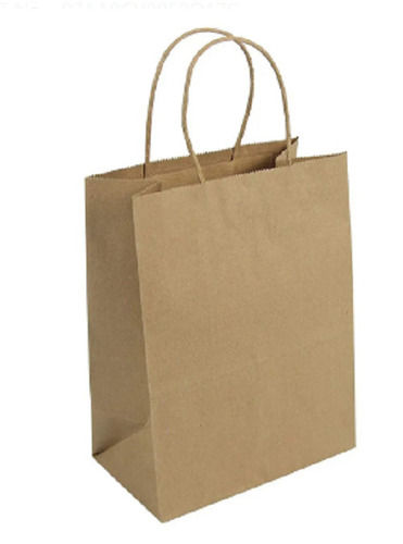 28x20x09 Centimeter Rectangular Eco Friendly Plain Paper Carry Bags