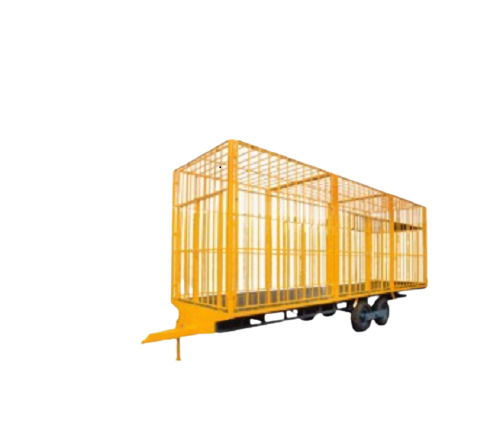 Four Wheel Mild Steel Paint Coated Capturing Animal Cage Industrial Trailer 