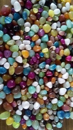 Multi Color Polished Natural Stone Solid Surface Marble Pebbles For Decoration Injection