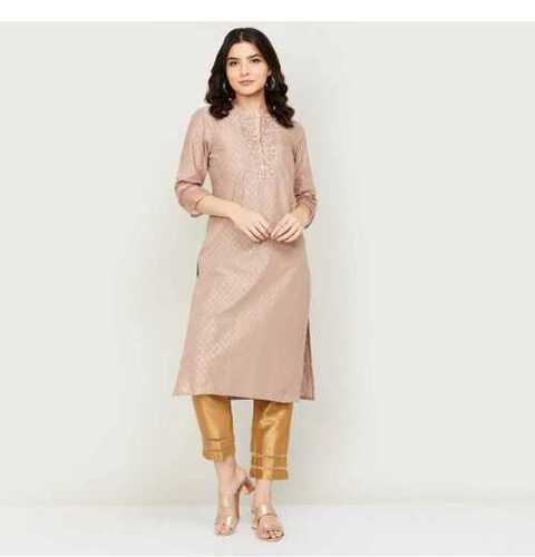 Party Wear Ladies Knee Length Cotton Kurti