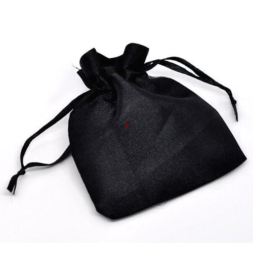 Plain Black Color Jewelry Pouches With High Weight Bearing Capacity