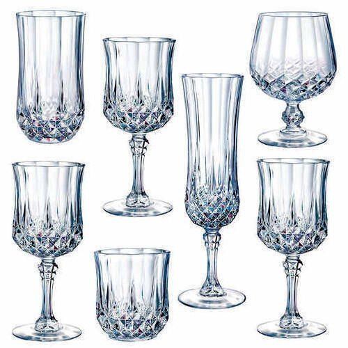 Transparent Scratch Resistant Beautiful Unique Crystal Design Dd White Glass Set