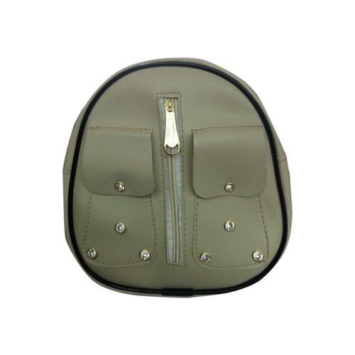 Eco-Friendly Zipper Closure Type Olive Green Leather Backpack Bag For Ladies Uses