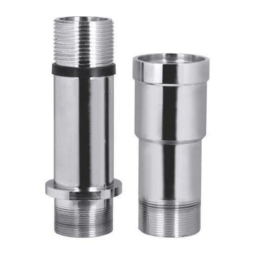 Silver 3 Inch Long Round Galvanized Stainless Steel Pipe Adapter