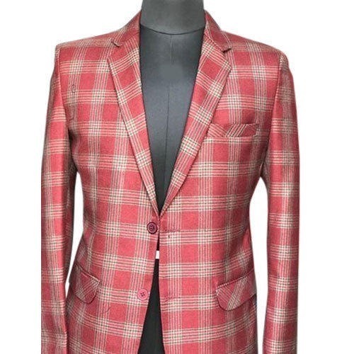 आरामदायक तीन पॉकेट पुरुषों के कॉटन ब्लेज़र लंबी आस्तीन और नोकदार लैपल कॉलर के साथ साइज़: बड़ा