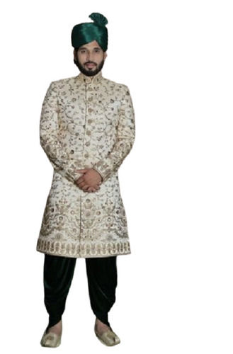 Embroidered Pattern Jacquard Wedding Wear Traditional Jodhpuri Sherwani