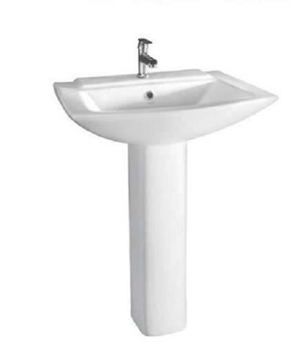 Good Quality Wall Mounted Square Ceramic Plain Pedestal Wash Basin With 3 5 Feet Size 956 
