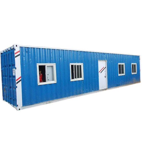 Blue Open Hinged Style Single Door Four Windows Steel Portable Office Container