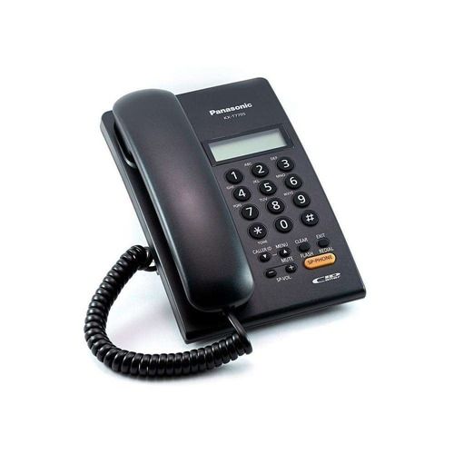 Black And White 200 Gram Battery Powered Abs Plastic Panasonic Corded Telephone