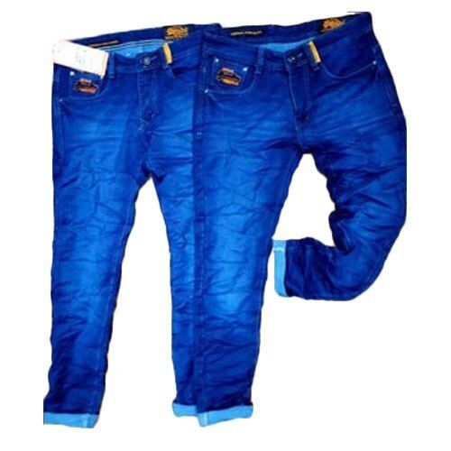 Blue Color Mens Denim Jeans With Waist size 28-40 Inch And Regular Fitting