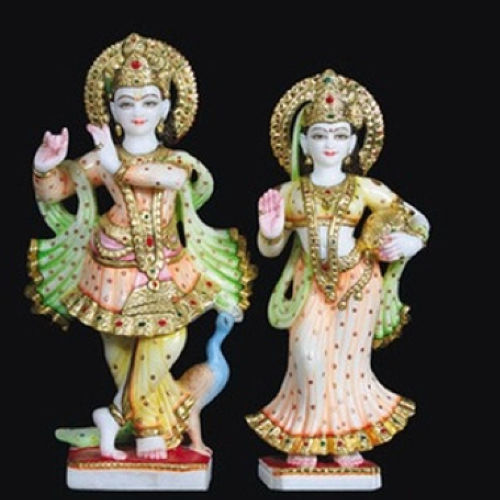 Customized Hindu God Radha Krishna Marble Statues
