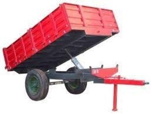 Mild Steel Paint Coated Rectangular Tipping Hydraulic Tractor Trolley (6 Feet)