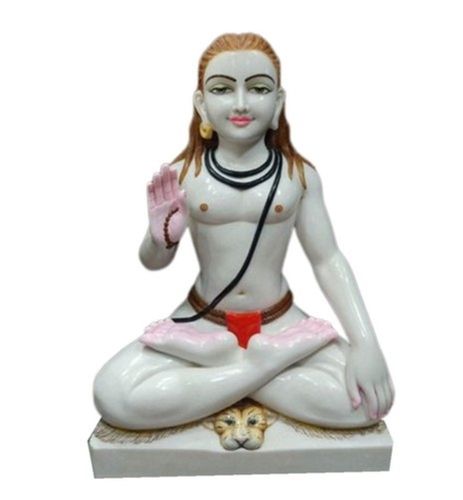Polished Finished Shankaracharya White Marble Statue For Home Decoration