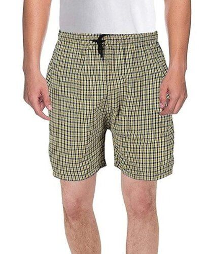 Pure Cotton Fabric Checked Pattern Daily Wear Regular Fit Men'S Shorts 