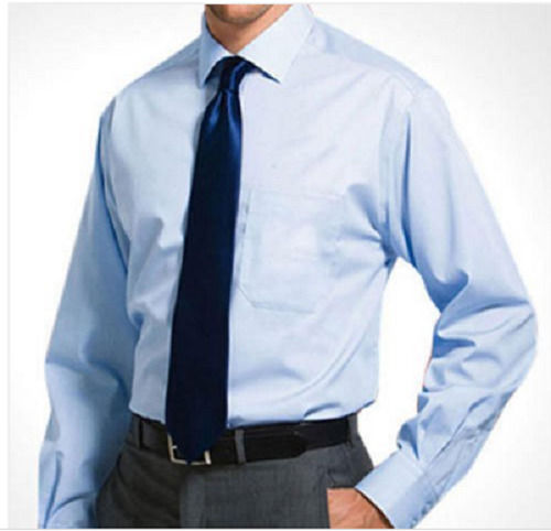 Solid Plain Long Sleeve Down Collar Formal Wear Cotton Shirts For Men's