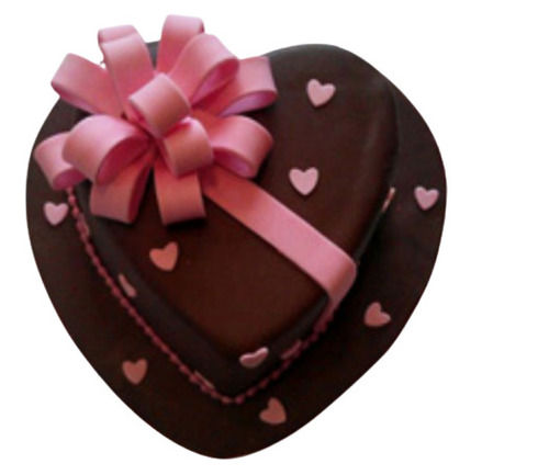 Two Tier Eggless Chocolate Flavor Heart Shape Birthday Cake