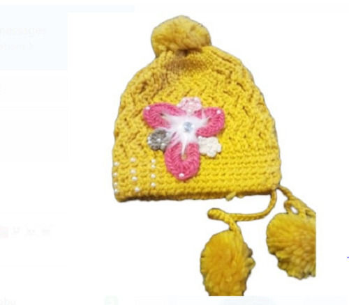 Lightweight Warm Ladies Woolen Cap Knitted And Embroidered Free Size Washable