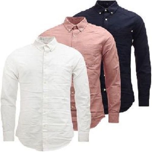 Men Regular Fit Full Sleeves Formal Wear Plain Dyed Pure Cotton Shirt