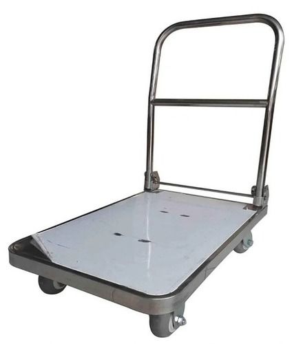 Rectangular Powder Coated Rust Proof Stainless Steel Single Platform Trolley 