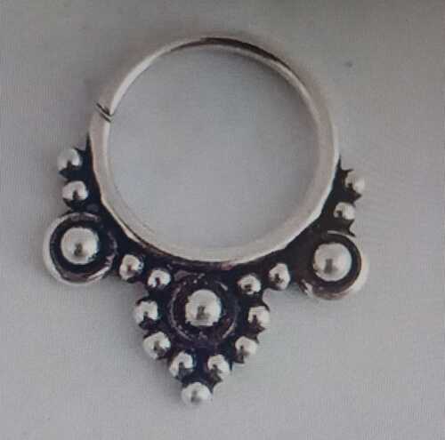 White stones 92.5 sterling silver septum nose ring – Handpicked