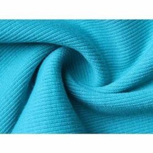 1A 1 Yarn Count Plain Lycra Rib Fabric - 50 Inch x 8-65 Inch, Blue | Lightweight, Quick Dry, Washable, Durable Polyester Spandex