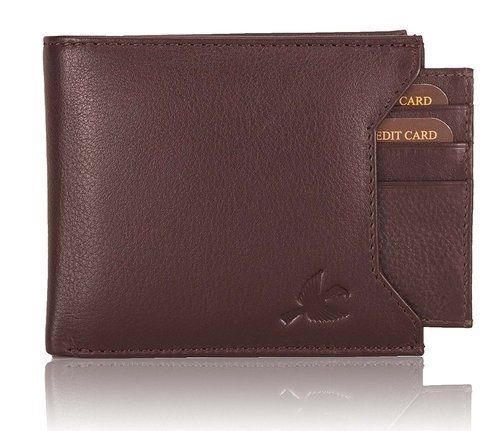 Very Spacious Plain Brown Color Wallets With 5 Card Slots For Mens