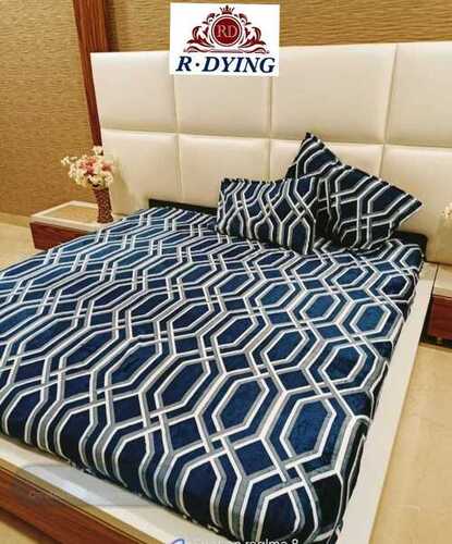 Anti Shrink Easy To Clean Printed Flano Double Bedsheet With Pillow Cover